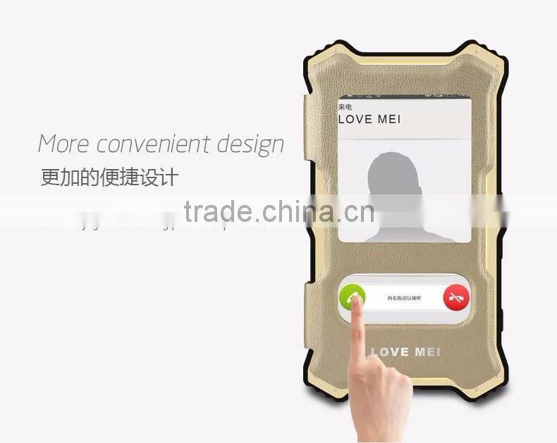 Love Mei MK2 Series Metal Aluminum Phone Cases Cover Flip Leather Shockproof Case For Sony Xperia Z5 TB-0152