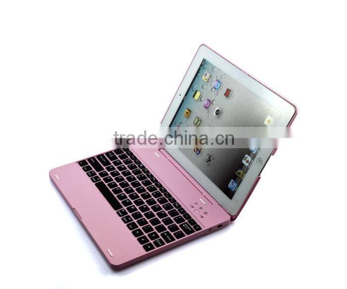 Clamshell wireless Bluetooth keyboard case for iPad234 with 4000mah battery,rechargable folio calmshell Bluetooth keyboard