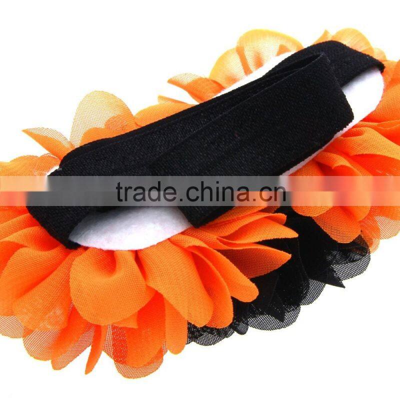 Hot-sales baby black flower Headband girl Halloween flower hairband Toddler baby large black flower Headband wh-1829