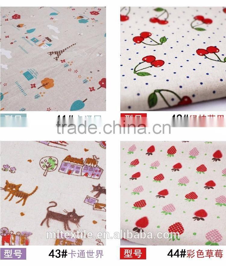 digital printed Cotton Linen home decoration fabric