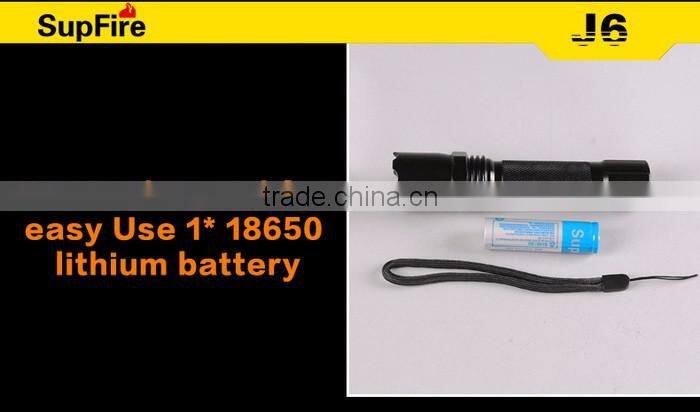 Supfire J6 Rechargeable Led Flashlight 3 Modes Portable Torch