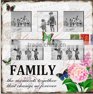 Distressed wood love frames for family use