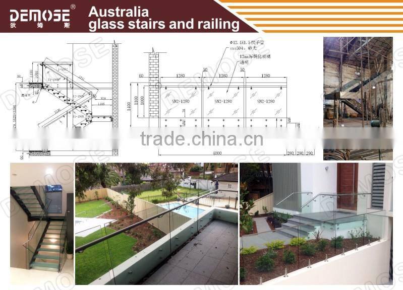 L-shaped carbon steel plate wood staircase