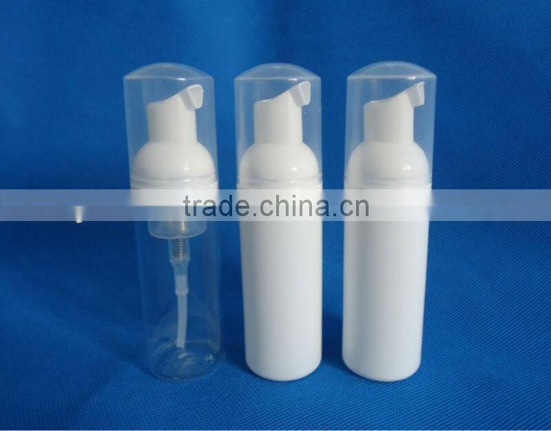 50ml PET/HDPE empty plastic foam pump bottles, empty cosmetic foaming pump bottles