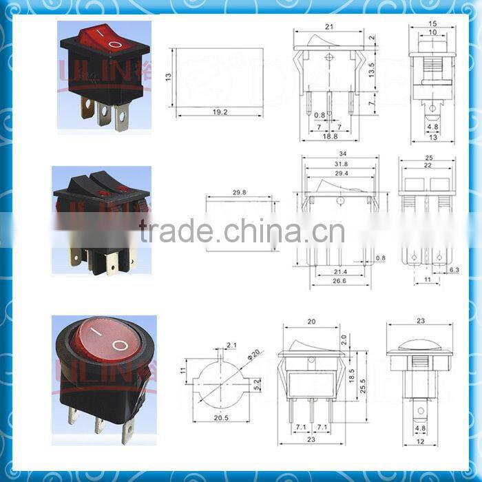 Power Khan PA66 KCD1 KCD8 KCD4 ON OFF 6A 250V Mini Rocker Switch