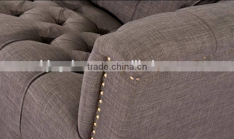 Famous brand anqique style double sofa with rivet--s15903