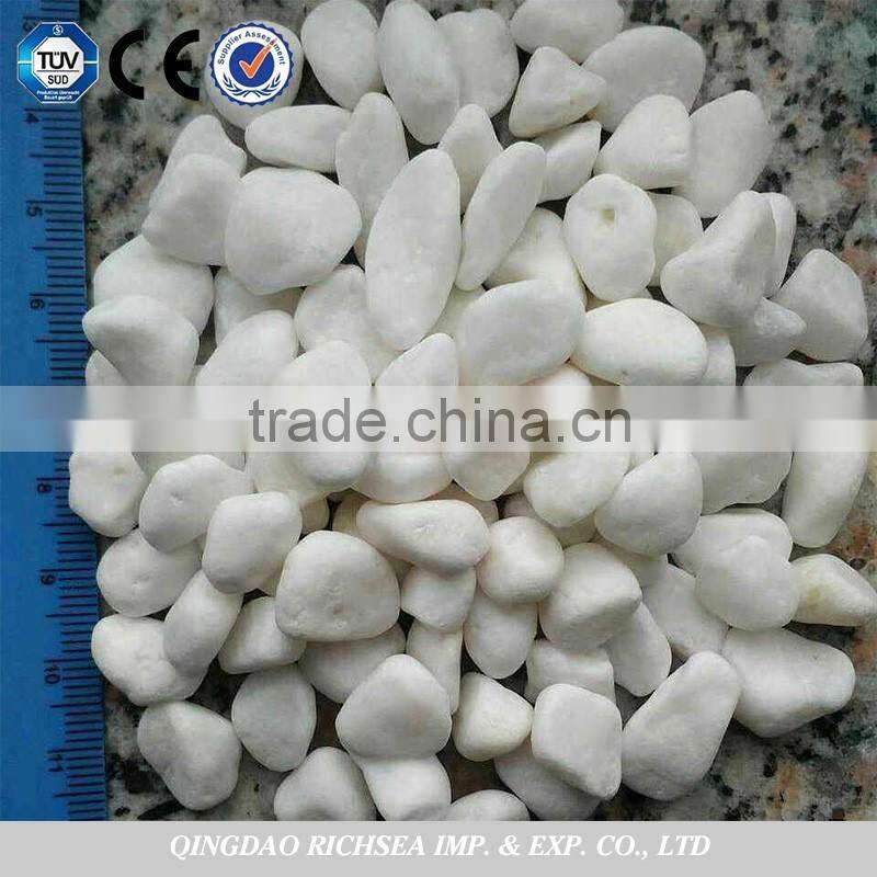 tumbled pure white pebble stone
