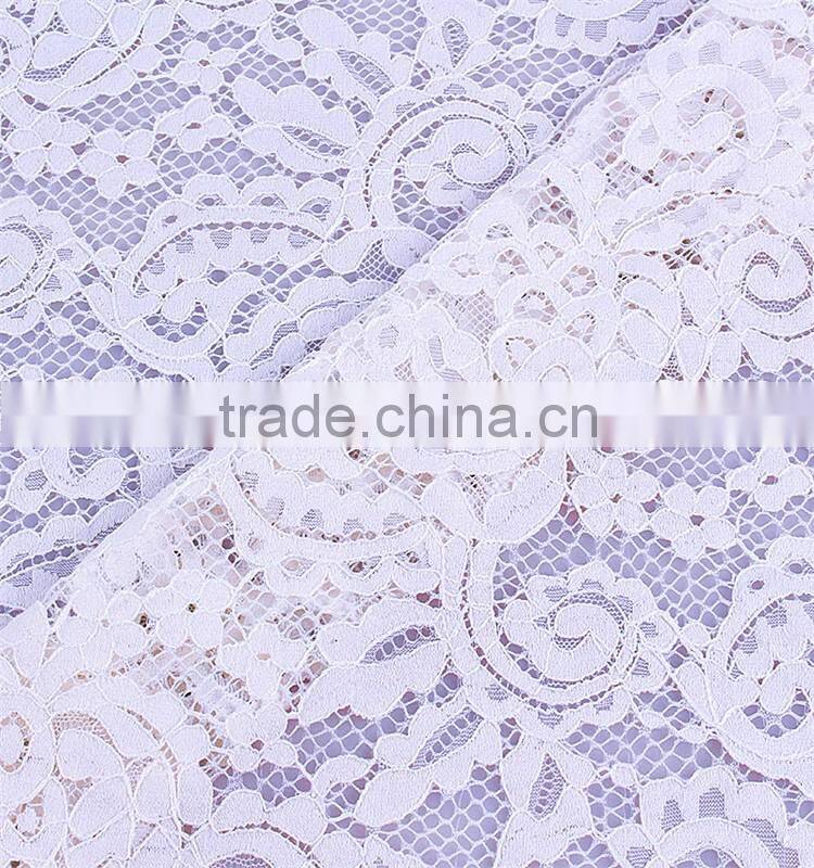 China supply jacquard knitted french lace fabric for dubai market