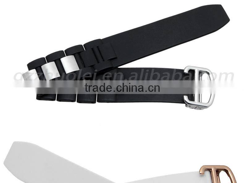 Mens Silicone Rubber Waterproof Diver Watch Strap Band 21mm