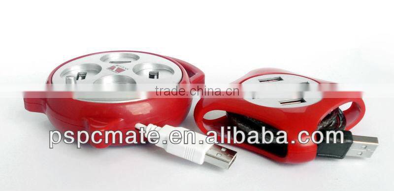 4 Port High Speed USB 2.0 Hub Expansion Power Adapter For Notebook PC Phone