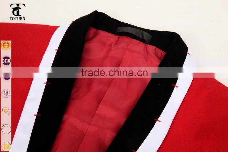 2016 Hot Sale Classic European Style Wholesale Custom logo Formal Slim Fit Rayon RED royal blue Wedding Man Suits