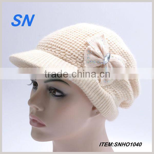2015 new style knitted beanie women winter hat with scarf and gloves