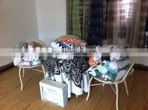 1500mm large round beach towel with pom-pon for kids for USA/Australia market