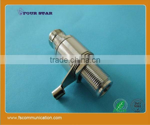 Lightning protector with N female to N female bulkhead connector