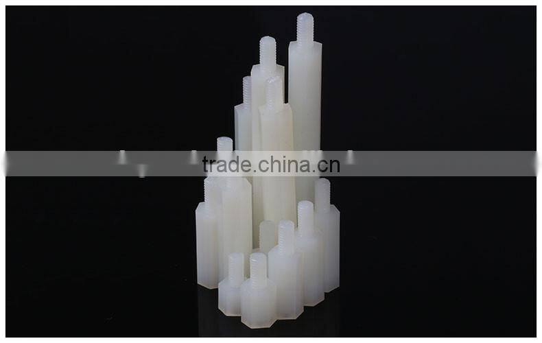 Hexagon nylon column, single head isolation column, column support interval, nylon plastic sticks, M2 M2.5 M3