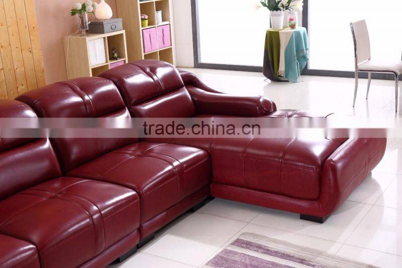 living room leisure setion leather sofa, comfortable sofa