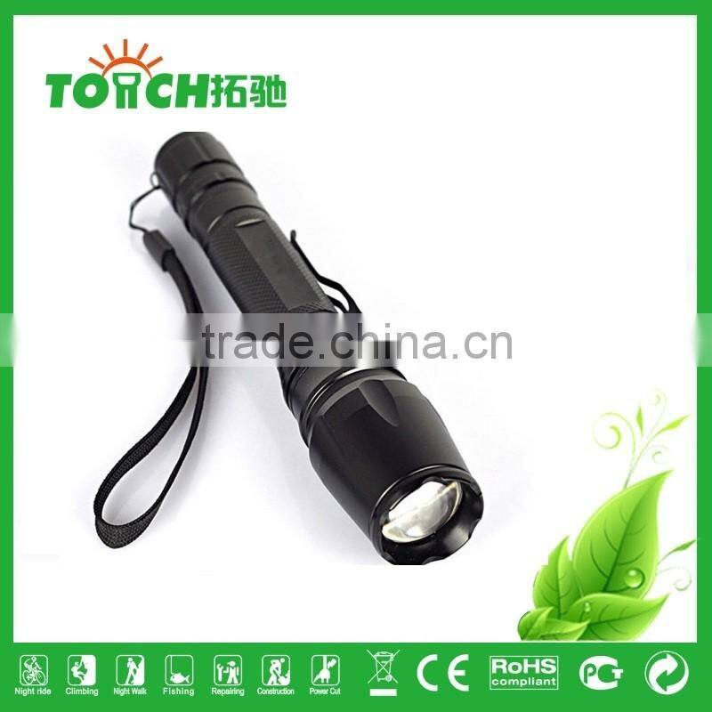 bike flashlight professional zoomable emergency flashlight high power super waterproof led lamp by 2*18650 battery With SOS lamp