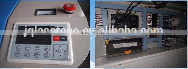 European routes cutting and engraving with 80w co2 laser machine together