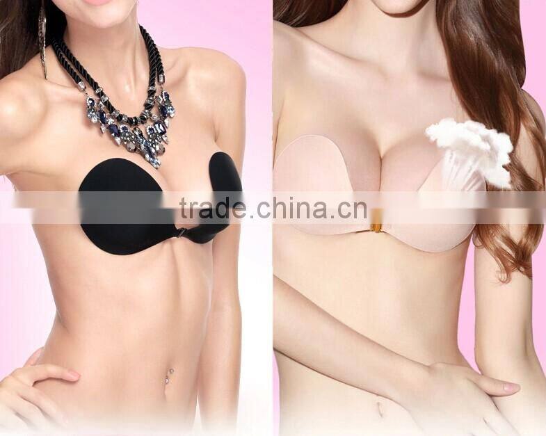 Black Piped Invisible Bra Girls Sexy Breathable Nipple Bra Wireless Sponge Bra