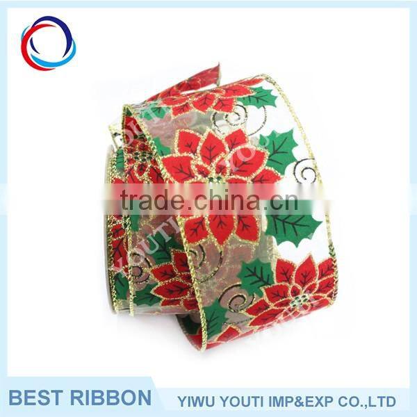 Cheap New custom printed adhesive ribbon,christmas ribbon