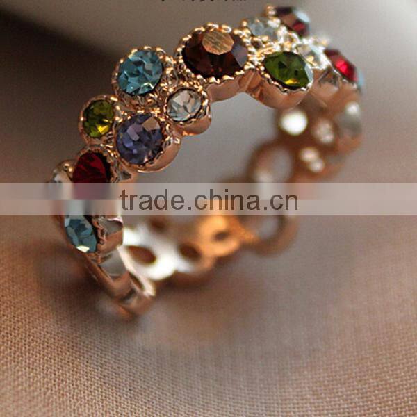 Hot sale fashion 925 sterling silver flower rings made with crystal 925 silver flower rings jewelry