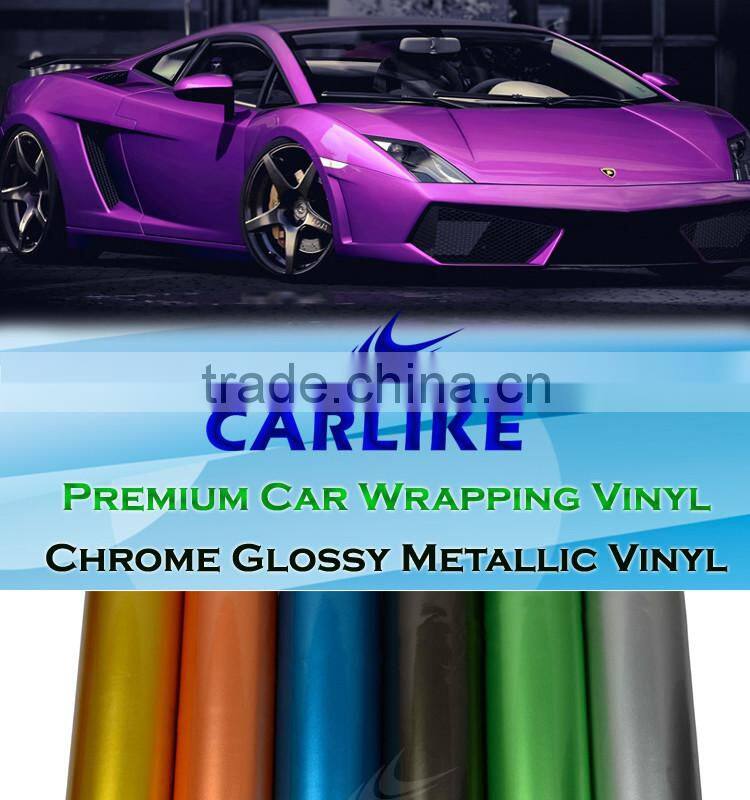 CARLIKE Waterproof Strong Glue Blue Metal Car Wrap Foil Metallic Paper