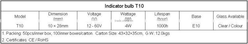 12V 4W E10 bulb lamp