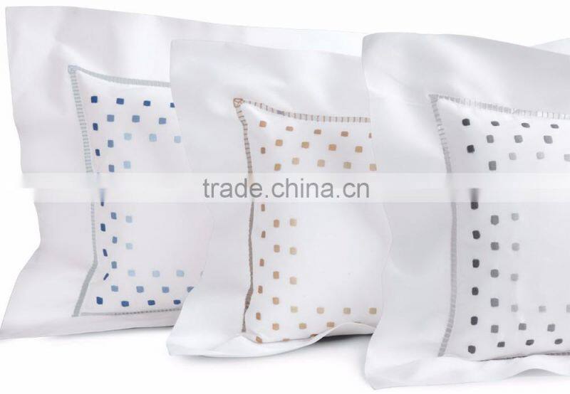 Embroidered white cotton pillow case no.61