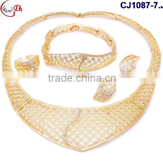 CJ1087 gold Latest italian fashion top high quality various design Jewelry with rhinestone matching dress for party/wedding