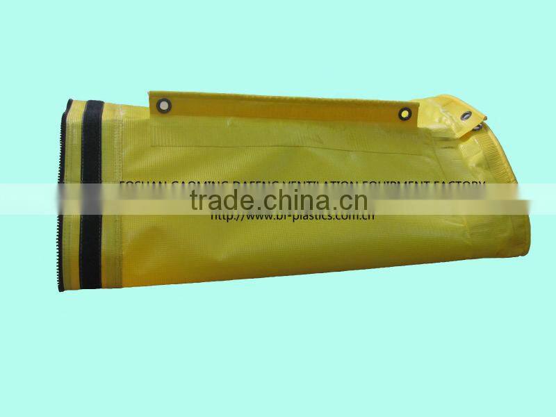 680GSM fire resistant yellow strong PVC tunnel vent duct with snap hooks