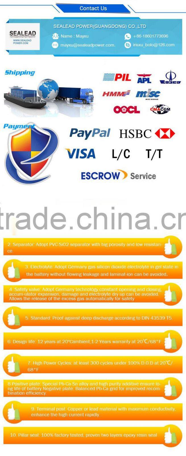 2016 guangzhou new 2v 1200ah ups and solar yemen gel and ups battery