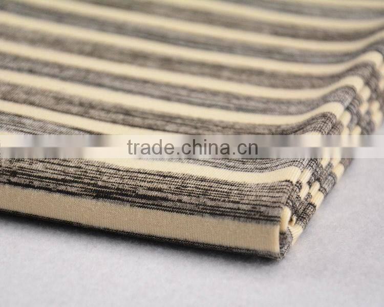 Jiufan textile polyester cotton stripe spandex stretch fabric for designer dresses