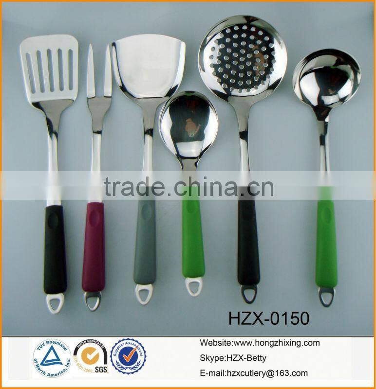 New design 7pcs stainless steel silicon kitchen tool