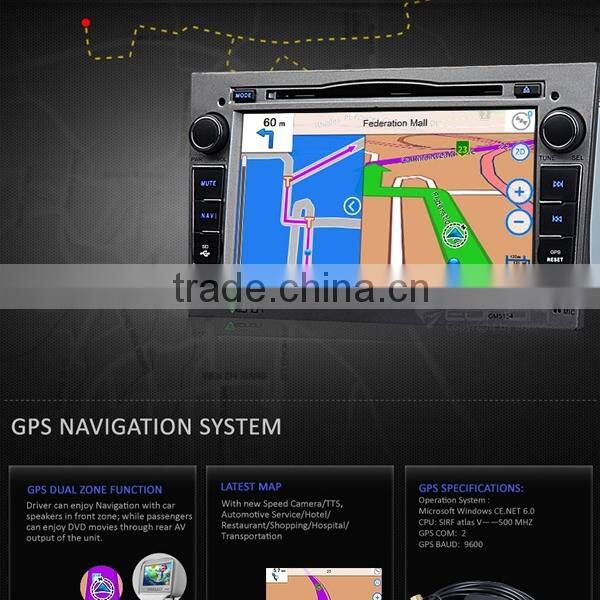 EONON GM5154 Gray 7 Inch Digital Touch Screen Car DVD Player with Screen Mirroring Function& Built-in GPS For OPEL