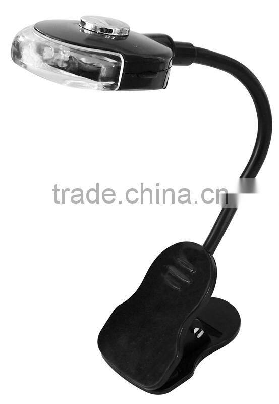 Flexible neck 1LED book light with clip