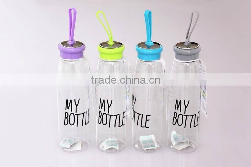 2015 well sold promotion water bottle with lanyard