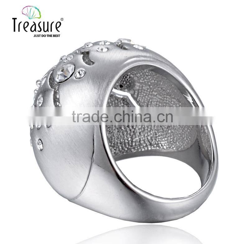 Treasure Factory 2015 new design rings silver jewelry hollow out spider shape set auger alloy ring