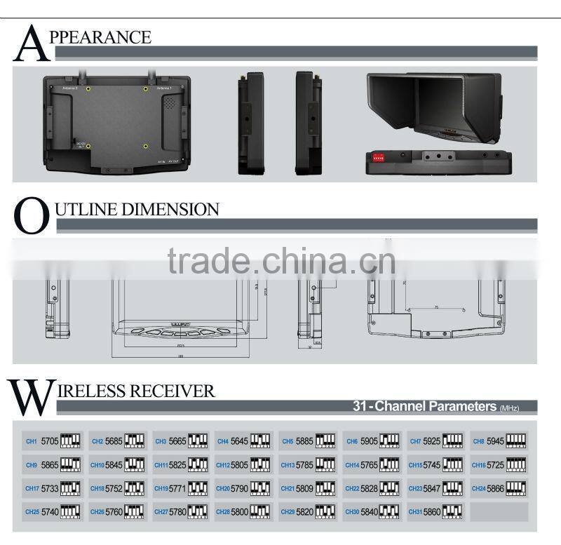 Lilliput 329/DW 7" LCD FPV Monitor For Big Helicopter