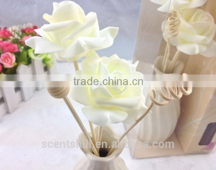 promotional ceramic reed diffuser sets with rattan balls sun flower