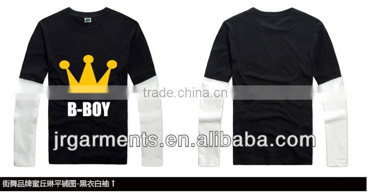 Garment Factory Direct Kid's CVC Fabric Crewneck Long Sleeve T Shirt Basic T Shirts Any Color Available
