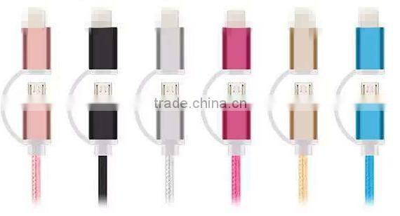 2016 new high quality micro braided usb data cable for iphone/samsung