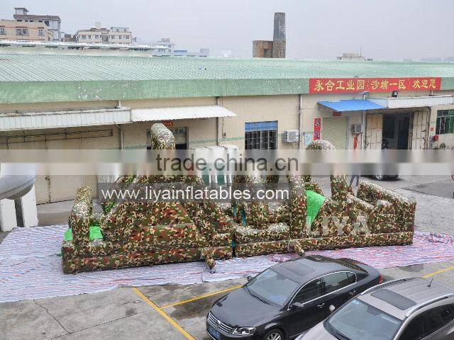 Adult inflatable obstacle course with camouflage,Boot Camp Inflatable Obstacle Course For Sale