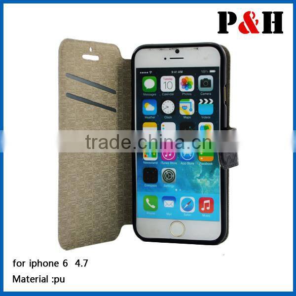 Wallet Flip Cell Phone Leather Case for iPhone 6,Wholesale for iPhone 6 Wallet Leather Case with Card Holder