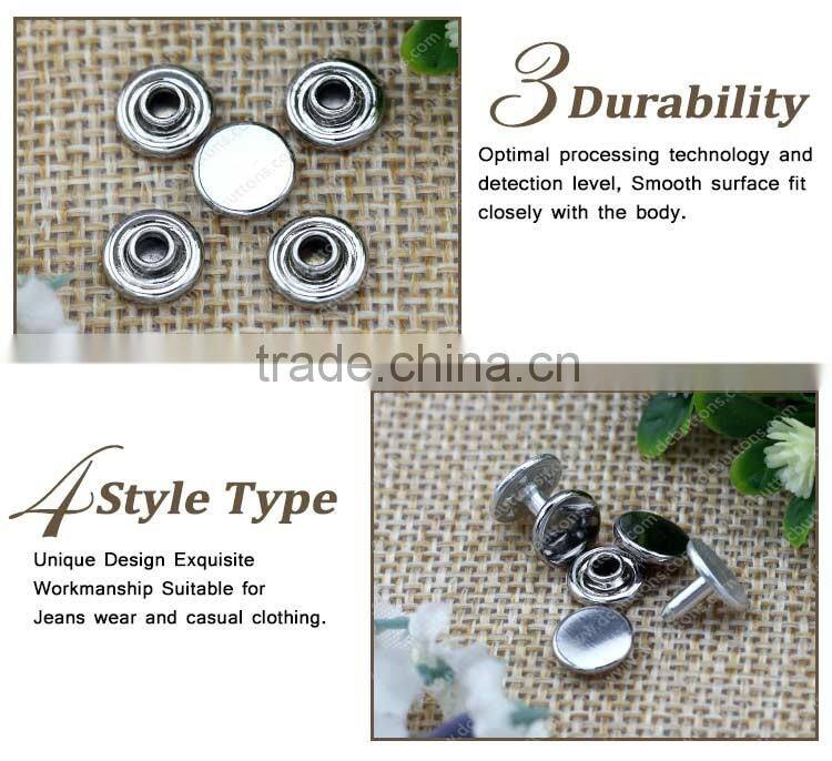 8MM shiny silver hang plating brass garment rivet