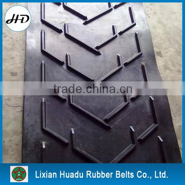 vulcanized chevron rubber weave fabric conveyor belt