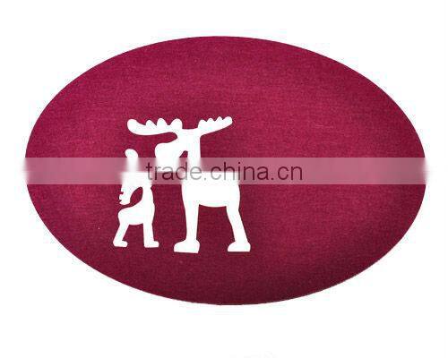 Woolen felt Polyester felt coaster placement with deer