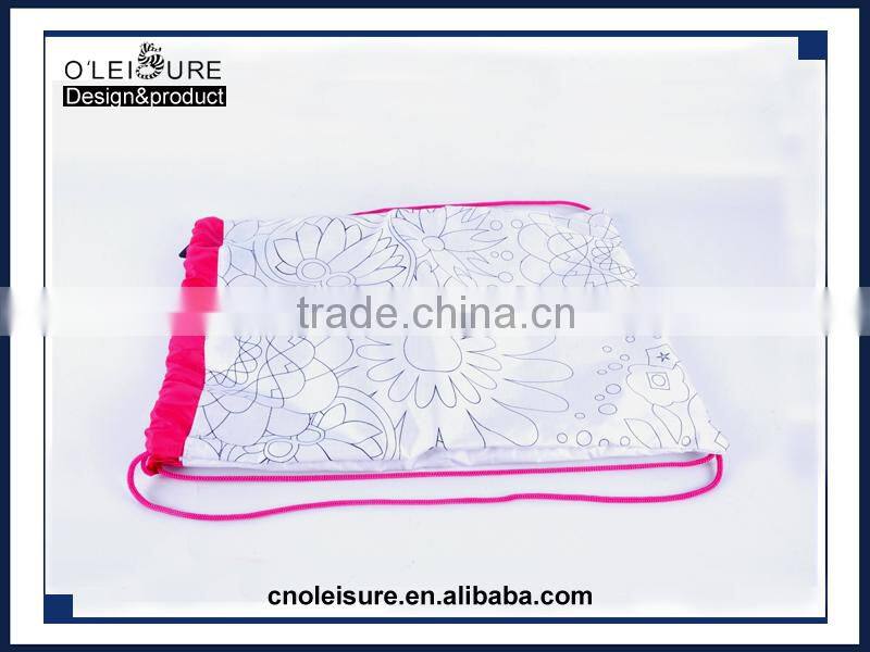 DIY bags can disign by costomer sports bag Drawstring bags backpack for girls