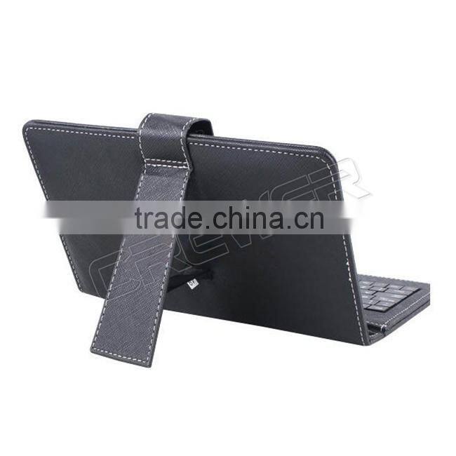 2014 hot selling leather case for 7 inch keyboard Tablet PC with Mini USB 2.0 connector