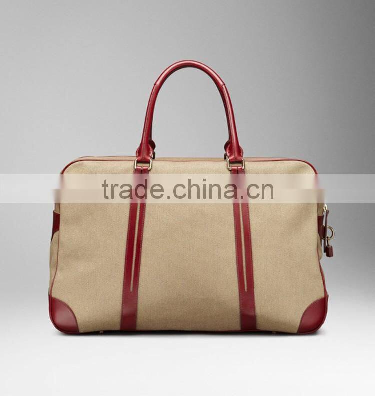 Canvas mix leather material Travel luggage bags for men & Competitive factory price