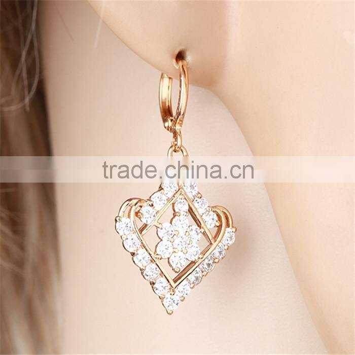 High quality 18k gold color long beads fashion earrings